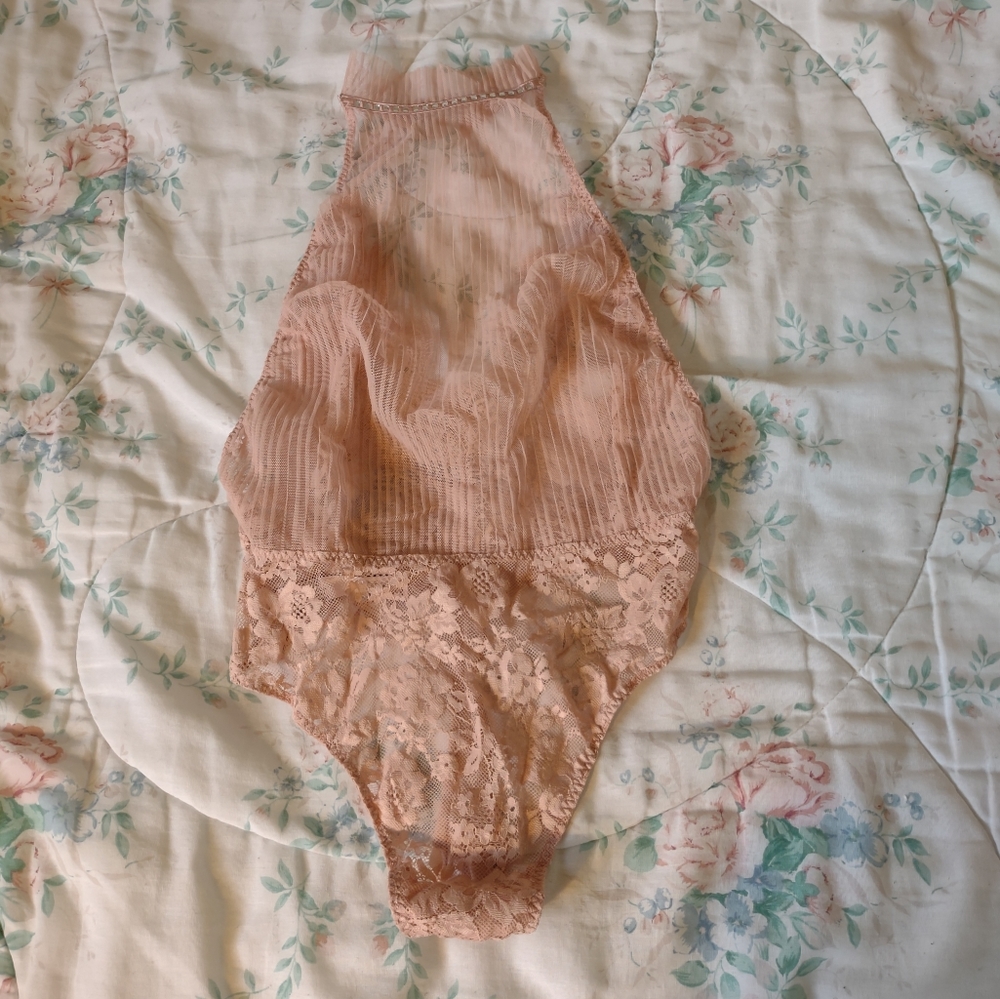 EUC Victoria's Secret Lace Mesh Teddy Bodysuit